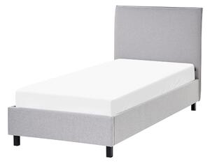 Posteľ sivá látkové čalúnenie 90 x 200 cm pre 1 osobu s roštom a čelom moderný štýl spálňa detská izba