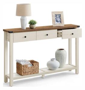 SONGMICS Konzolový stolík Vasagle Junes 120 cm biely/hnedý