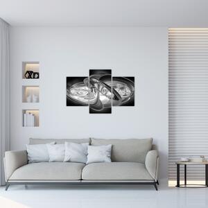 Obraz modernej sivej abstrakcie (90x60 cm)