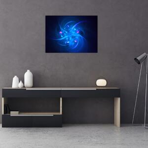 Moderný obraz modrej abstrakcie (70x50 cm)