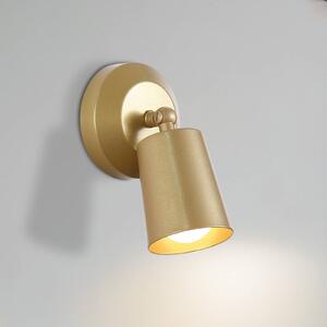 LED akumulátorové nástenné svetlo CONE, zlatá farba, šírka 10 cm, kov, Mosadz / zlato, Obývacia izba / jedáleň, kov, Nástenné bodové svietidlo