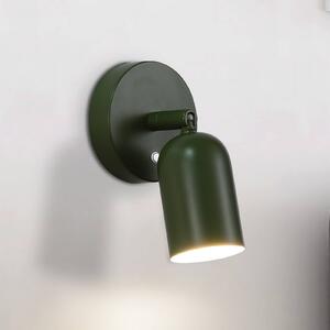 LED akumulátorové nástenné svetlo CONE, tmavozelená, šírka 10 cm, kov, Zelená, Obývacia izba / jedáleň, kov, Nástenné bodové svietidlo