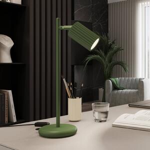 Stolová lampa ALORA, výška 43 cm, olivovo zelená, kov, GU10, Zelená, Obývacia izba / jedáleň, Hliník, Stojacie svietidlo