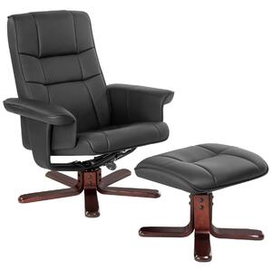 Relaxačné kreslo s taburetkou, model 1 - čierna/hnedá