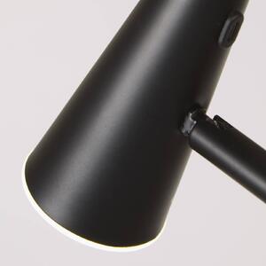 LED stojacia lampa na batérie 10450BK, čierne, výška 151 cm, kov, Čierna, Obývacia izba / jedáleň, kov, Moderný
