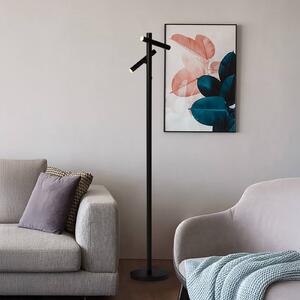 LED stojacia lampa na batérie 10460BK, čierne, výška 127 cm, 2-pl., Čierna, Obývacia izba / jedáleň, kov, Moderný