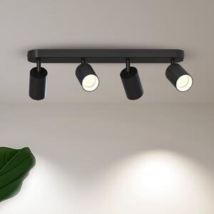 Calex GU10 stropné bodové svetlá, čierny, dĺžka 49 cm, 4-pl., kovový, Čierna, Obývacia izba / jedáleň, kov, Moderný, Stropné svetlo