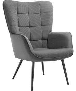 Kreslo Hygge polstrované, ergonomické, nosnosť 150 kg - Bez podnožky, Tenký menčester antracitová/čierna