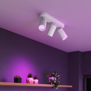 Calex Smart stropné bodové svetlá biely dĺžka 37 cm 3-pl. GU10-LED RGBW, Biela / opálová, Obývacia izba / jedáleň, kov, Moderný, Stropné svetlo