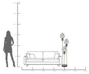 Stojacia lampa Kare Supernova, dymovo šedá, sklo, 160 cm, E27, Hliník / sivá / zinok, Obývacia izba / jedáleň, Sklo, Dizajn, Stojaca lampa