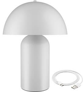 Malá retro stolná lampa Kade, stmievateľná - biela
