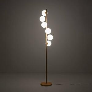 Stojacia lampa KARE Scala Balls, greige, sklo, 160 cm, G9, Krémová / jantárovo žltá, Obývacia izba / jedáleň, Sklo, Dizajn, Stojaca lampa