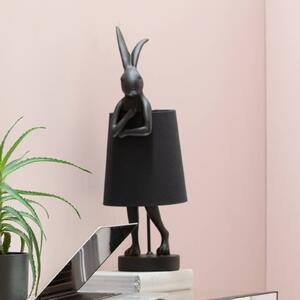 Kare stolová lampa Animal Rabbit, čierna/zlatá, 68 cm, E14, Čierna, Obývacia izba / jedáleň, Plast, Dizajn, Stojacie svietidlo