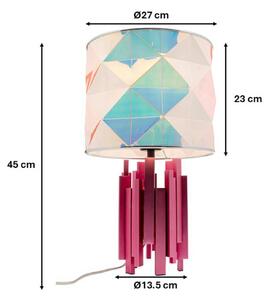 Kare stolová lampa Coachella Colore, ružová/modrá/biela, 45, E27, Viacfarebné, Obývacia izba / jedáleň, Plast, Dizajn, Stolová lampa