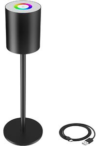 Retro stolová lampa Corly, LED, 7 svetelných farieb, stmievateľná - čierna