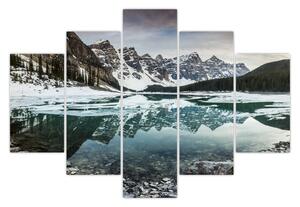 Obraz - jazero v zime (150x105 cm)