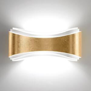 Nástenné LED Ionica z ocele dekór lístkové zlato