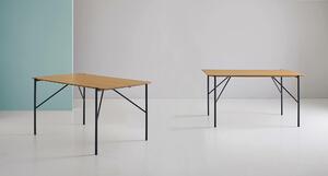 MUZZA Stôl tallo 140 x 80 cm čierno-hnedý