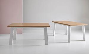 MUZZA Stôl miona 140 x 90 cm bielo-hnedý