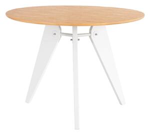 MUZZA Okrúhly stôl nera Ø 100 cm bielo-hnedý