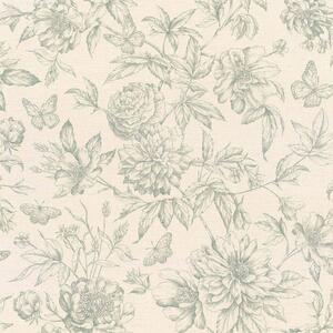 RASCH | Vliesová tapeta na stenu Peonies 793925 | 0,53 x 10,05 m | vining ivy, ružová, krémová