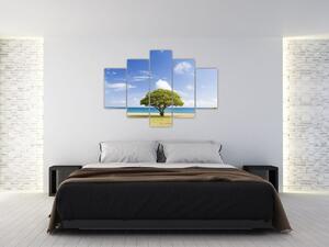 Obraz pláže so stromom (150x105 cm)