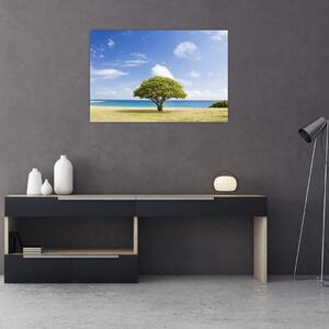 Obraz pláže so stromom (90x60 cm)