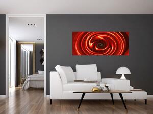 Abstraktný obraz - červená špirála (120x50 cm)