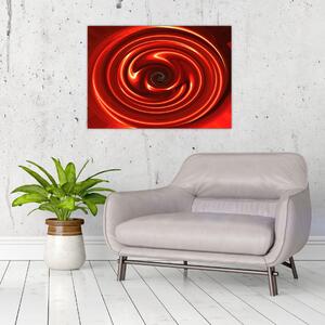 Abstraktný obraz - červená špirála (70x50 cm)