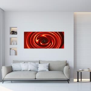 Abstraktný obraz - červená špirála (120x50 cm)
