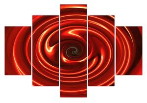 Abstraktný obraz - červená špirála (150x105 cm)