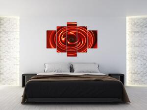 Abstraktný obraz - červená špirála (150x105 cm)