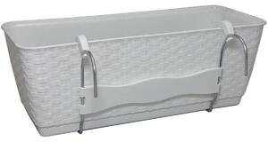 Plastový balkónový kvetináč DRL400PW 38,6 cm - biela