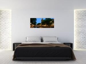 Obraz nočného historického mesta (120x50 cm)
