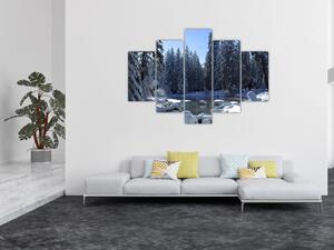 Obraz zasneženého lesa (150x105 cm)