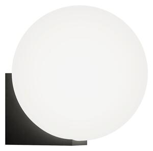 Čierne nástenné svietidlo SULION Obi, ø 15 cm