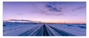 Obraz cesty v zime (120x50 cm)