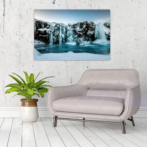 Obraz zamrznutých vodopádov (90x60 cm)