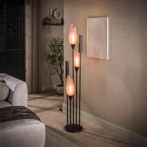 ZIJLSTRA Stojacia lampa Cocoon, sklo, hnedé matné, 5-pl., GU10, Krémová / jantárovo žltá, Obývacia izba / jedáleň, Sklo, Škandinávsky
