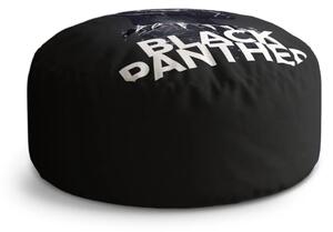 Sablio Taburet Circle BLACK PANTHER z profilu Čierny: 38x48 cm
