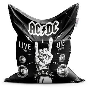 Sablio Sedací vak ACDC Live fast, die young - 150x100 cm