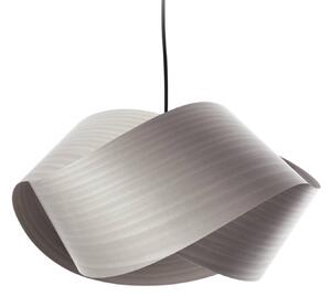LZF LAMPS Závesné svietidlo Nut, sivá/niklová, dĺžka 42 cm, drevo, Hliník / sivá / zinok, Obývacia izba / jedáleň, Drevo, Dizajn, Závesné svietidlo