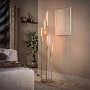 ZIJLSTRA Stojacia lampa Tube, 5-pl., béžová, kovová, E27, Krémová / jantárovo žltá, Obývacia izba / jedáleň, kov, Škandinávsky