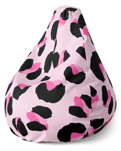 Sablio Sedací vak Pear Ružový gepard - 70 x 95 x 15 cm