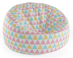 Sablio Sedací vak Cocoon Trojfarebné trojuholníky - 75 x 45 x 35 cm
