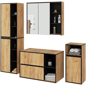 NovýNábytok.sk Kúpelňová zostava Vambos luxe (dub craft + čierna). Akcia -10%. Vlastná spoľahlivá doprava až k Vám domov. 1152131