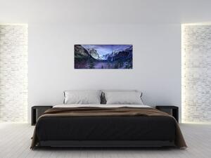 Obraz zimnej horskej krajiny (120x50 cm)