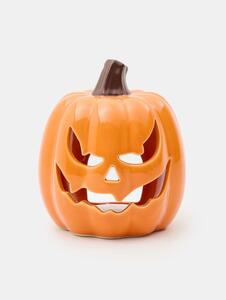 Sinsay - Halloweensky keramický lampáš na čajovú sviečku v tvare tekvice - oranžová