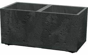 Kvetináč SIERRA CASE BETON EFFECT 57,7 cm , čierny, S