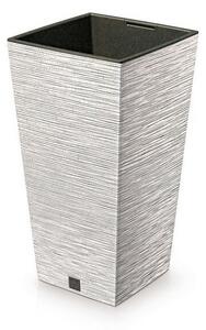 Kvetináč FURU SQUARE ECO WOOD s vložkou 39, 5 cm,biely ECO